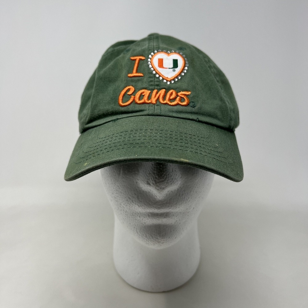 Miami‎ Hurricanes Womens Hat Cap I 💚🧡 Canes Adjustable Hat